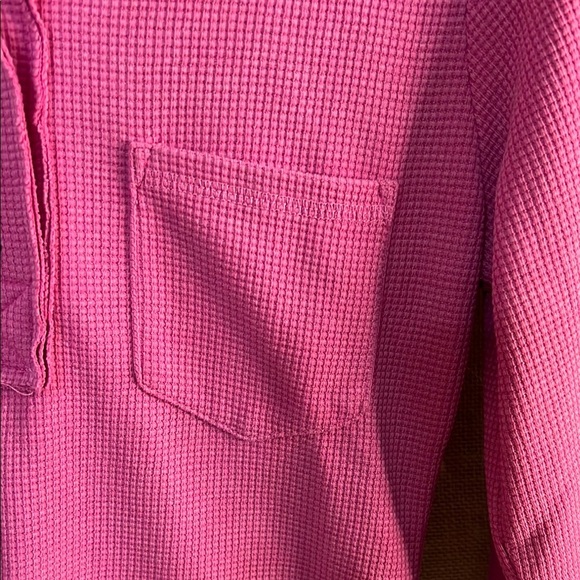 Boutique Pink Long Sleeve Henley Shirt - Picture 4 of 6